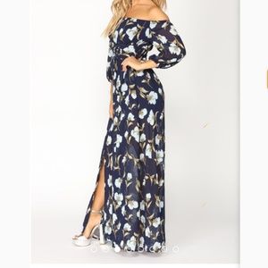Off the shoulder floral maxi dress
